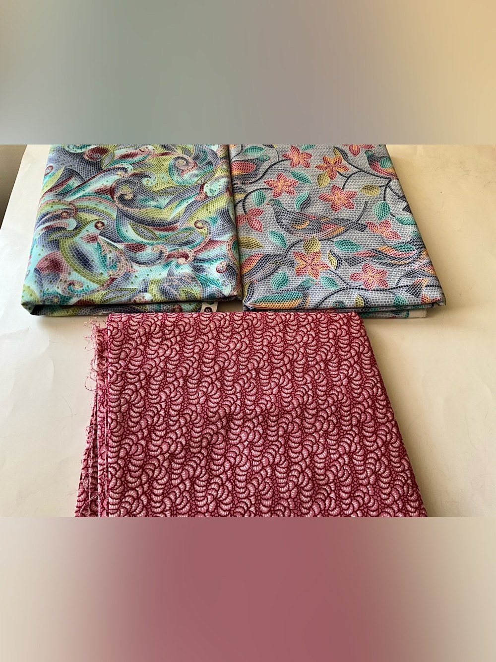 Quilting Sewing Fabric Lot Vintage 2000 Timeless Treasures Bird Geometric Pastel